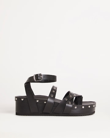 Sasha Studded Strappy Footbed Sandals - Extra Wide Fit (EEE)