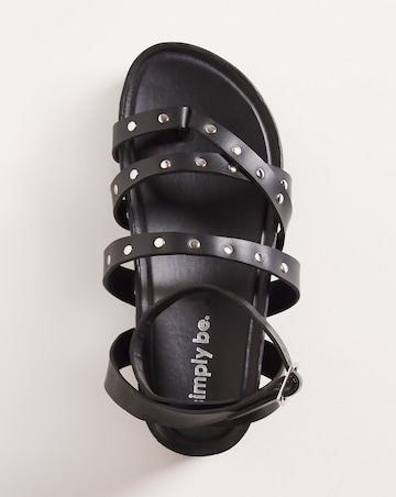 Sasha Studded Strappy Footbed Sandals - Extra Wide Fit (EEE)
