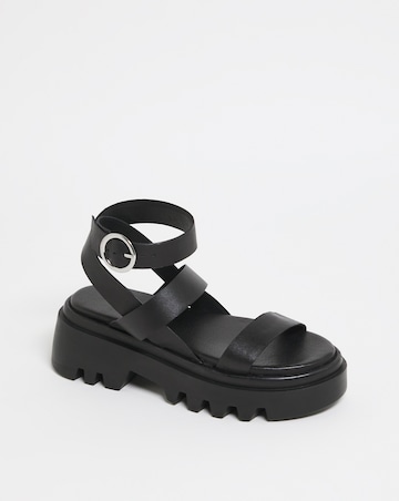 Sundae Leather Chunky Cleated Sandals - Extra Wide Fit (EEE)