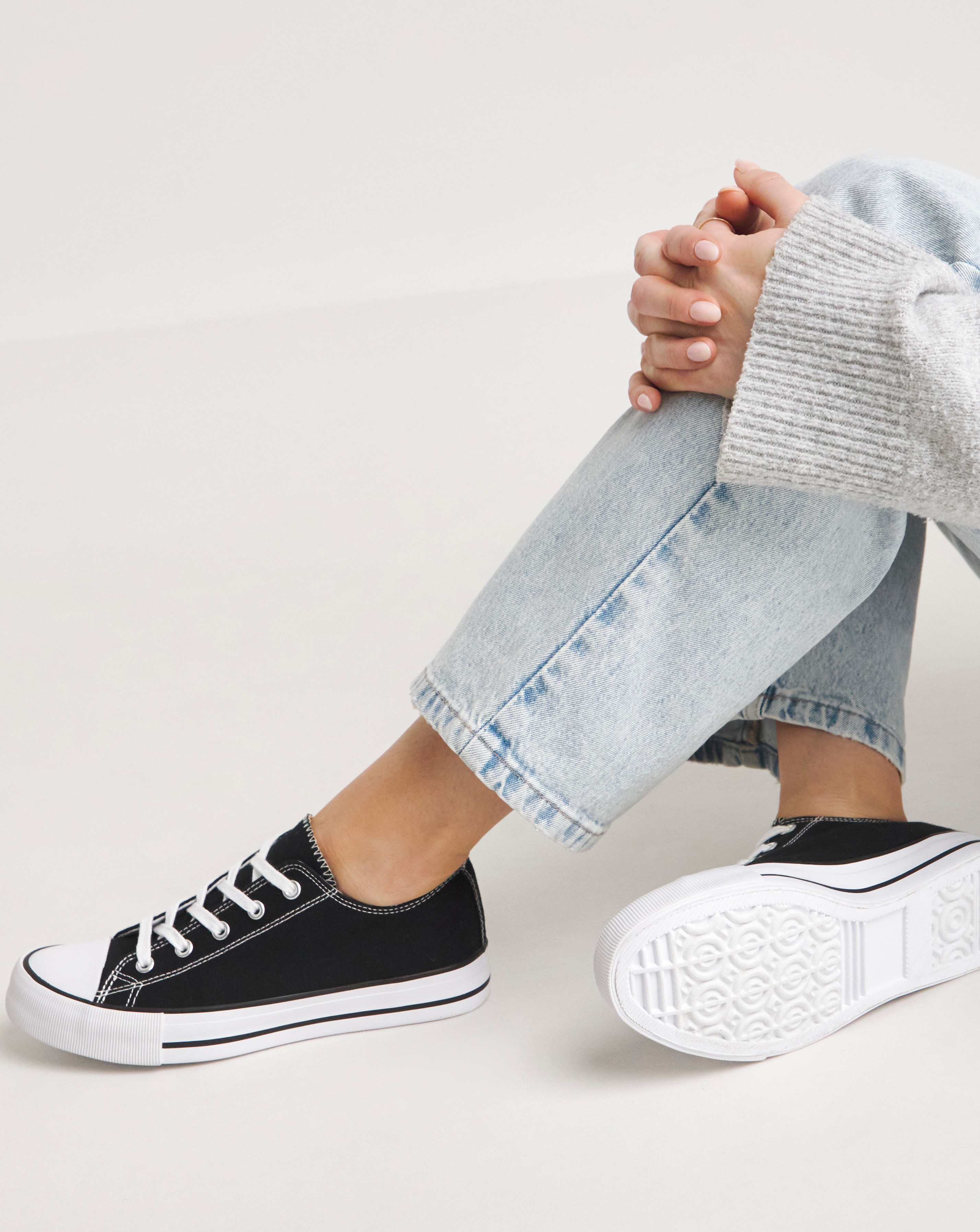 Canvas Chunky Trainers Wide Fit