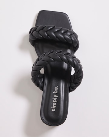 Isobel Plaited Low Block Heeled Sandals - Wide Fit (E)