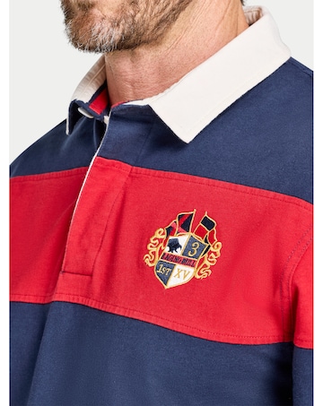Raging Bull Long Sleeve Chest Panel Rugby Navy