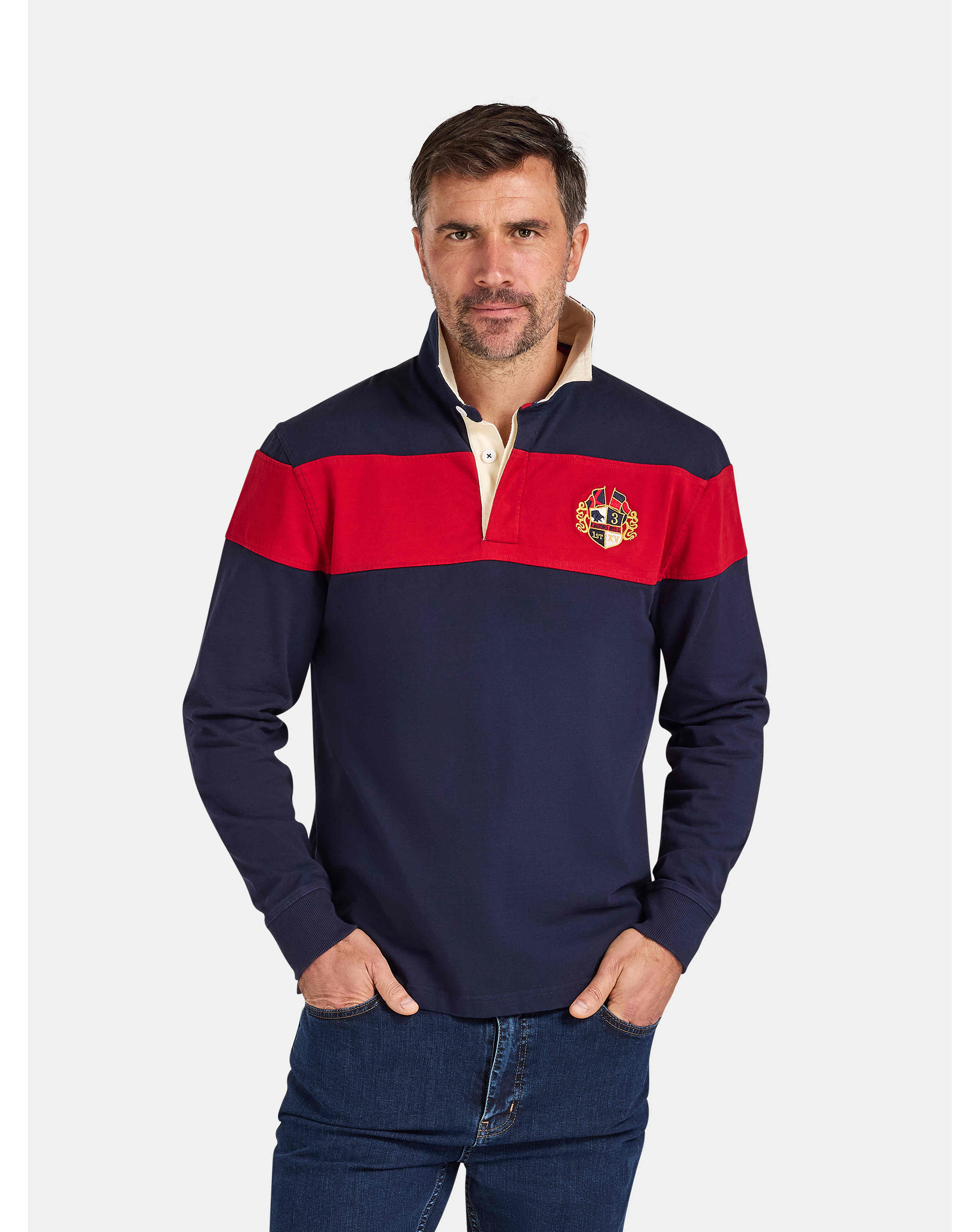 New In - Raging Bull LS Chest Panel Rugby