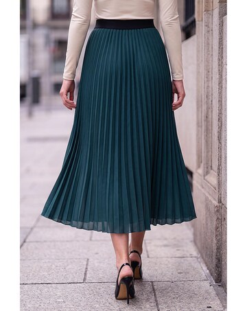 Roman Pleated Elastic Waist Maxi Skirt