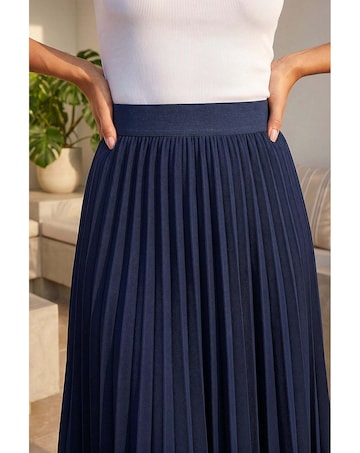 Roman Pleated Elastic Waist Maxi Skirt