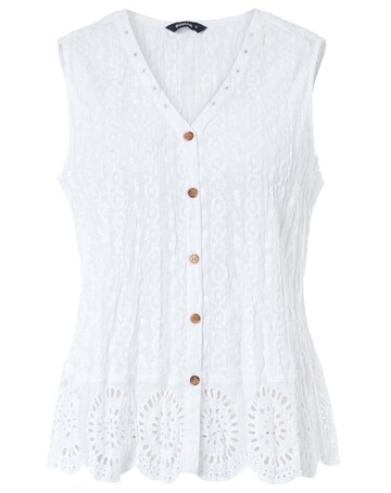 Roman Eyelet Detail Crinkle Blouse