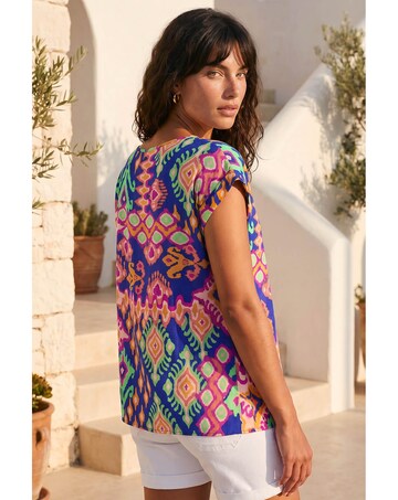 Roman Aztec Print Short Sleeve Top
