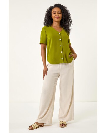 Roman Petite Button Up Blouse