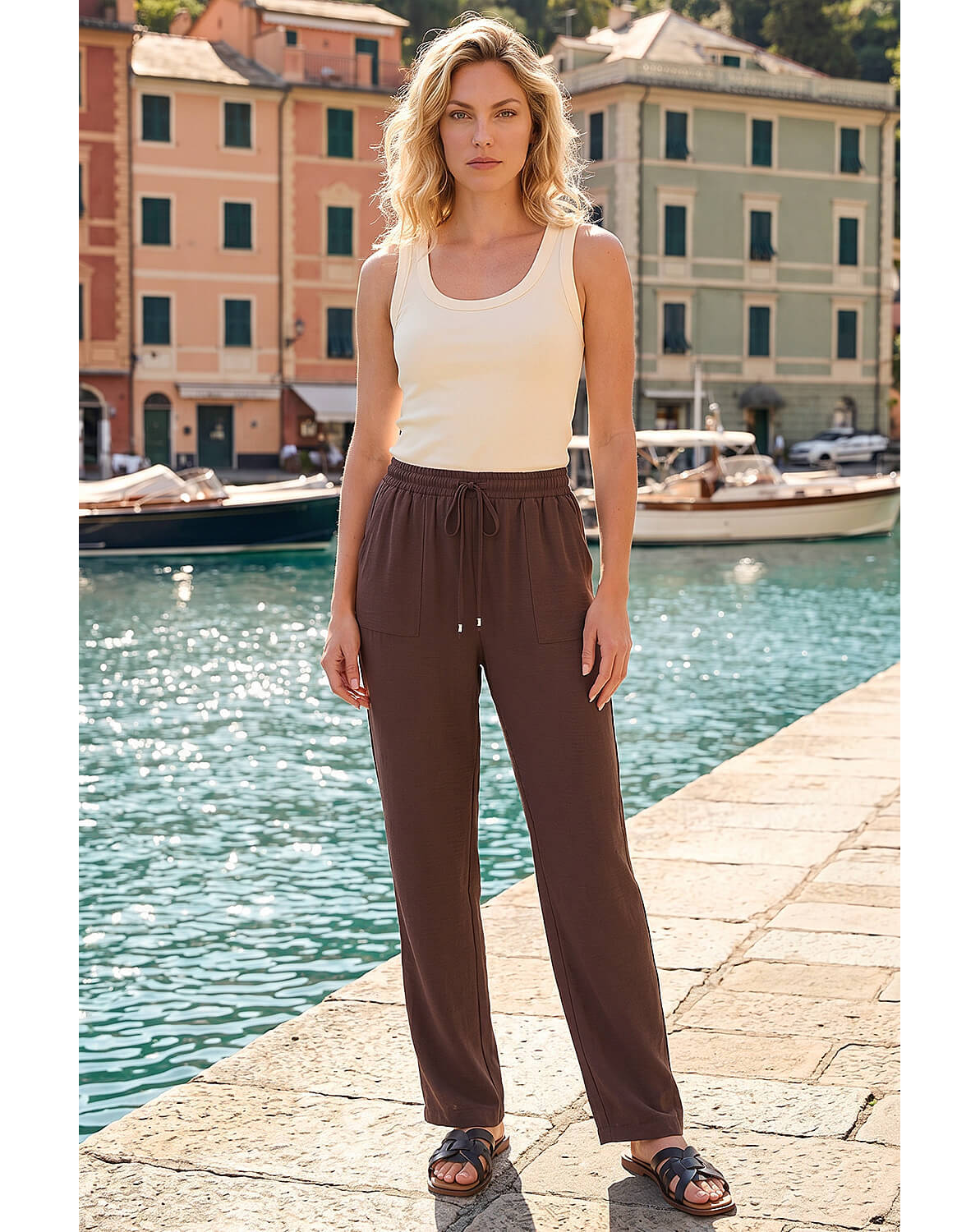 New In - Roman Cotton Air Flow Wide Leg Trouser