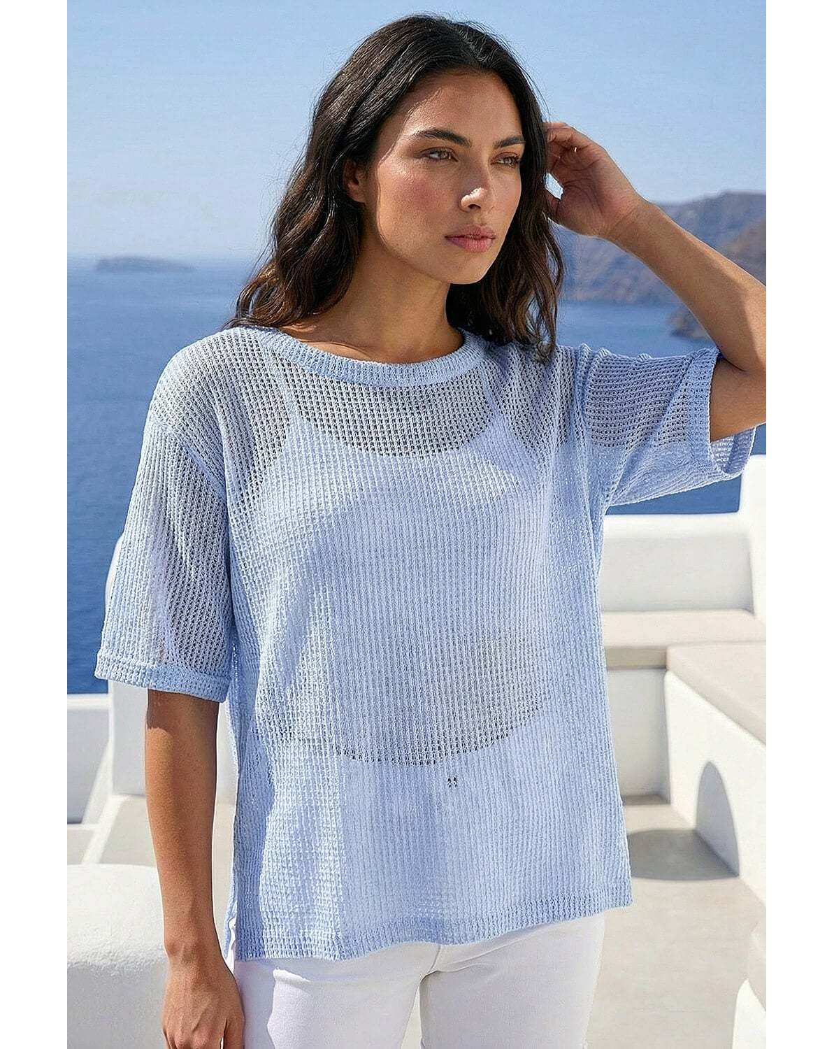 New In - Roman Oversized Textured Stretch Top