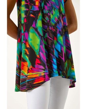 Roman Abstract Print Hanky Hem Tunic