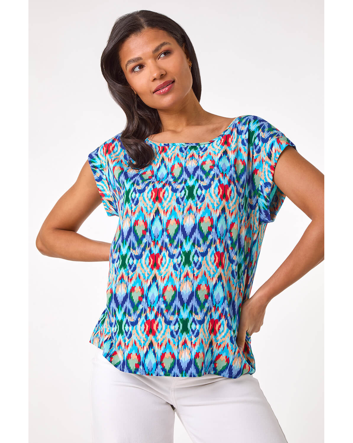 New In - Roman Abstract Print Shell Top