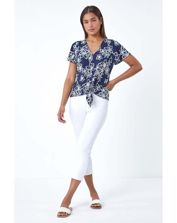 Roman Textured Floral Print Top