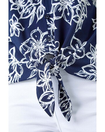 Roman Textured Floral Print Top