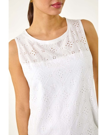 Roman Cotton Broderie Vest Top