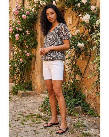 Roman Animal Print Burnout Top