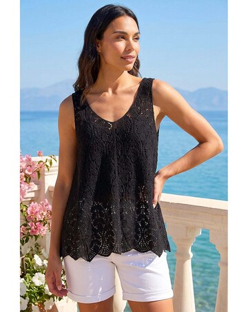 Roman Crochet Knit Vest Top