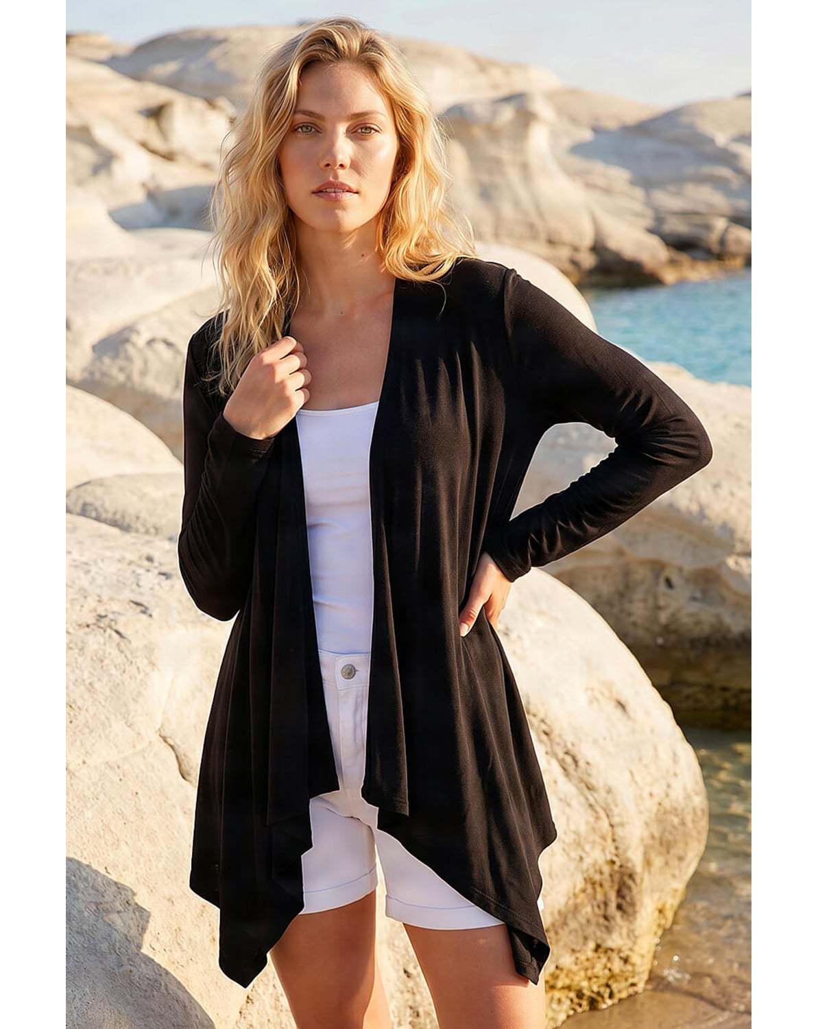 New In - Roman Waterfall Front Jersey Cardigan