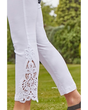 Roman Lace Insert Crop Stretch Trousers