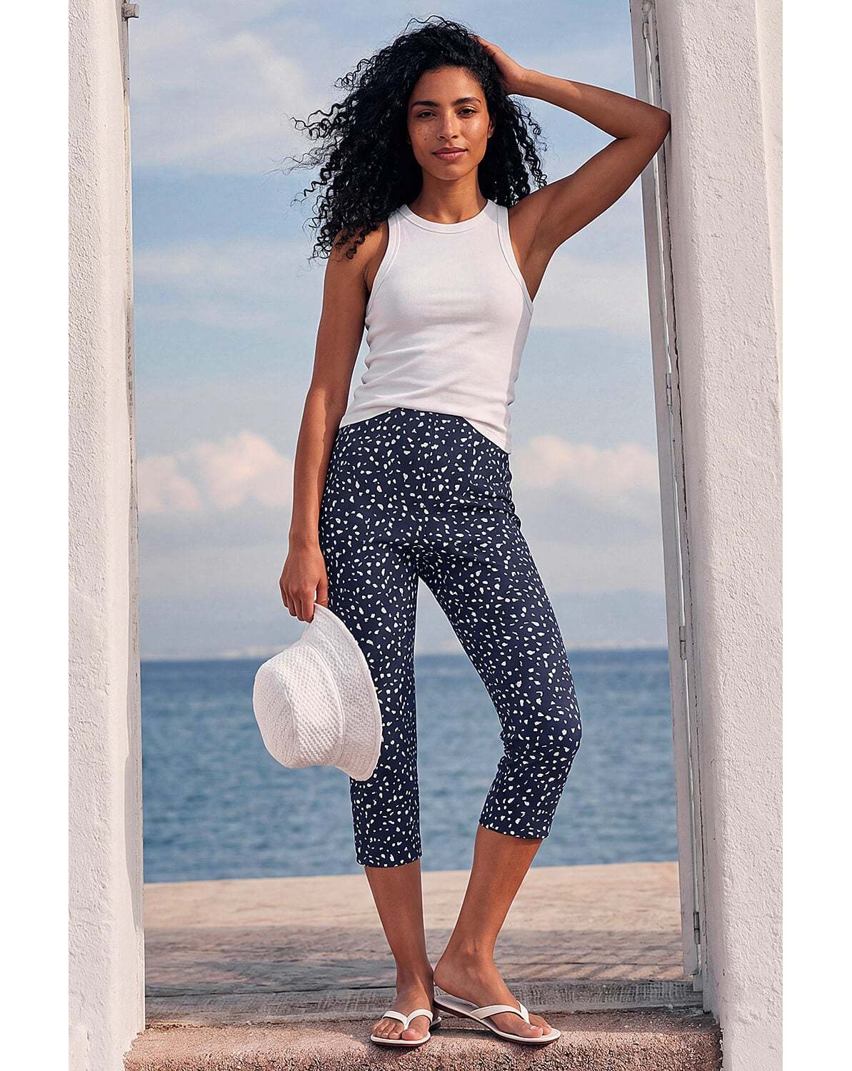 New In - Roman Bengaline Spot Print Crop Trouser