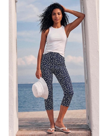 Roman Bengaline Spot Print Crop Trouser