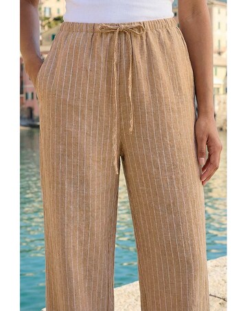 Roman Stripe Tie Waist Pocket Trouser