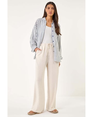 Roman Linen Blend Wide Leg Trouser