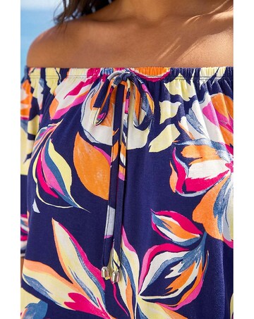 Roman Floral Print Bardot Stretch Top