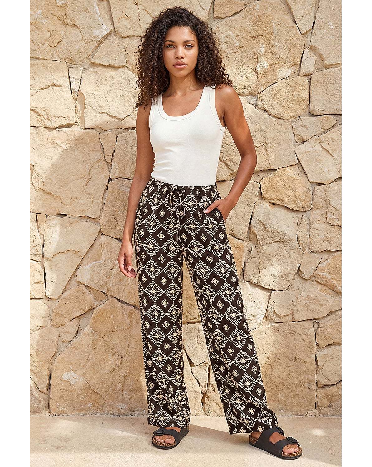 New In - Roman Petite Geometric Trouser