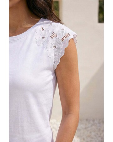 Roman Cotton Lace Cut Out Detail Top