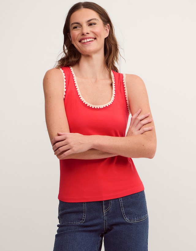Monsoon Teri Contrast Stitch Jersey Top