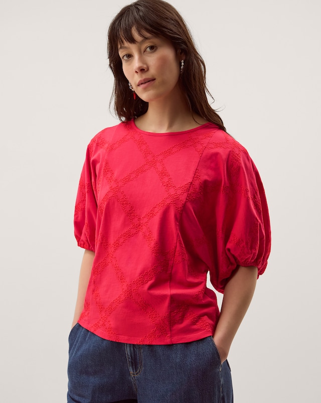 Monsoon Ellie Puff Sleeve Jersey Top
