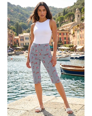 Roman Floral Cropped Stretch Trouser