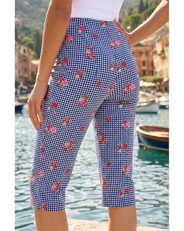 Roman Floral Cropped Stretch Trouser