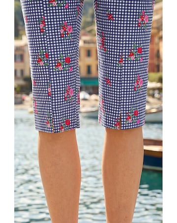 Roman Floral Cropped Stretch Trouser
