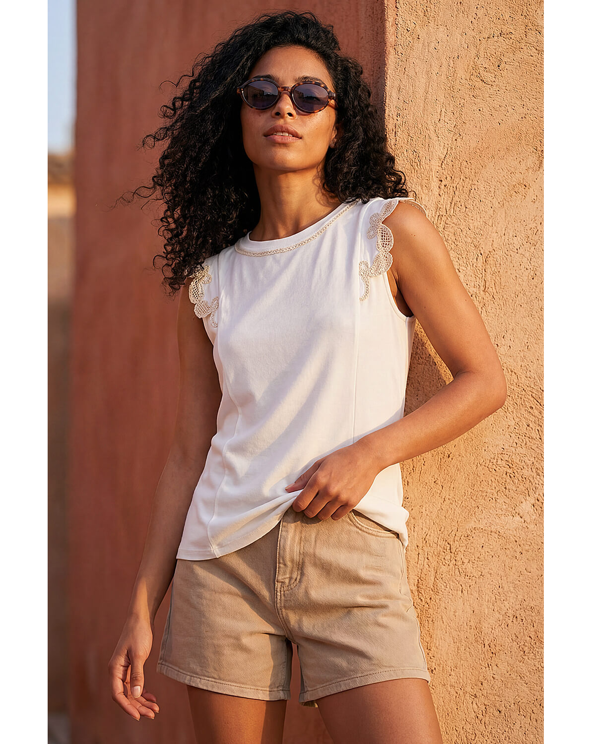 New In - Roman Embroidered Frill Top