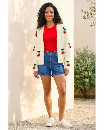 Roman Crochet Cherry Knit Cardigan