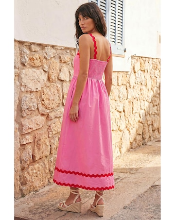 Roman Contrast Ric Rac Midi Dress