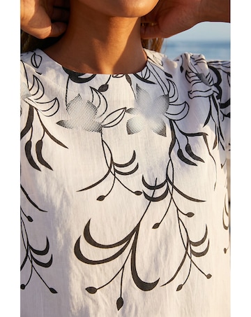 Roman Floral Mono Print Top