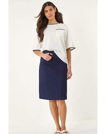 Roman A-Line Bengaline Stretch Skirt