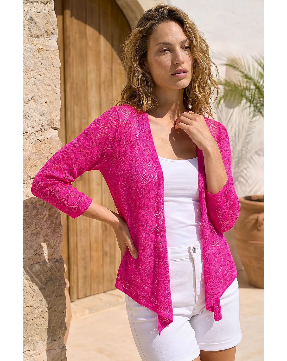 New In - Roman Detailed Draped Knit Shrug