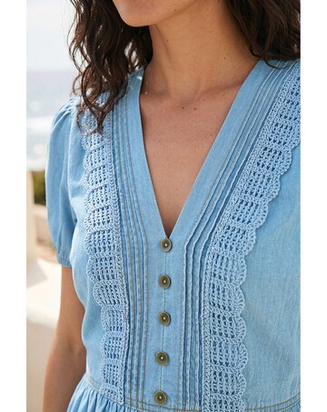 Roman Cotton Crochet Trim Dress