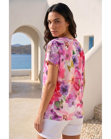 Roman Floral Sparkle Top