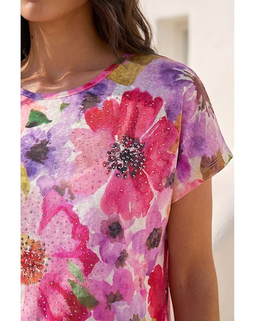 Roman Floral Sparkle Top
