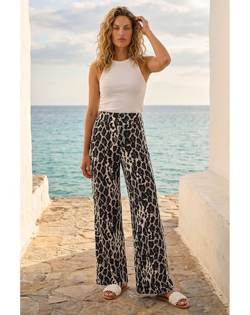 Roman Animal Print Stretch Trouser