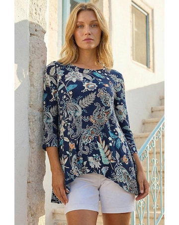 Roman Paisley Hanky Stretch Tunic Top