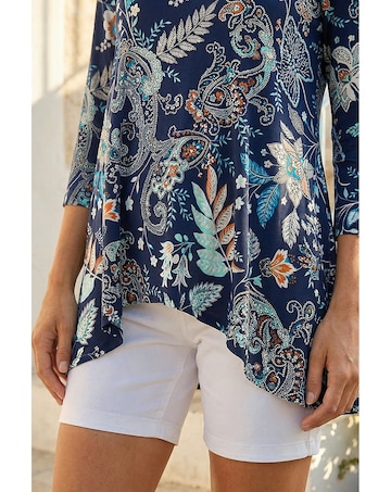 Roman Paisley Hanky Stretch Tunic Top