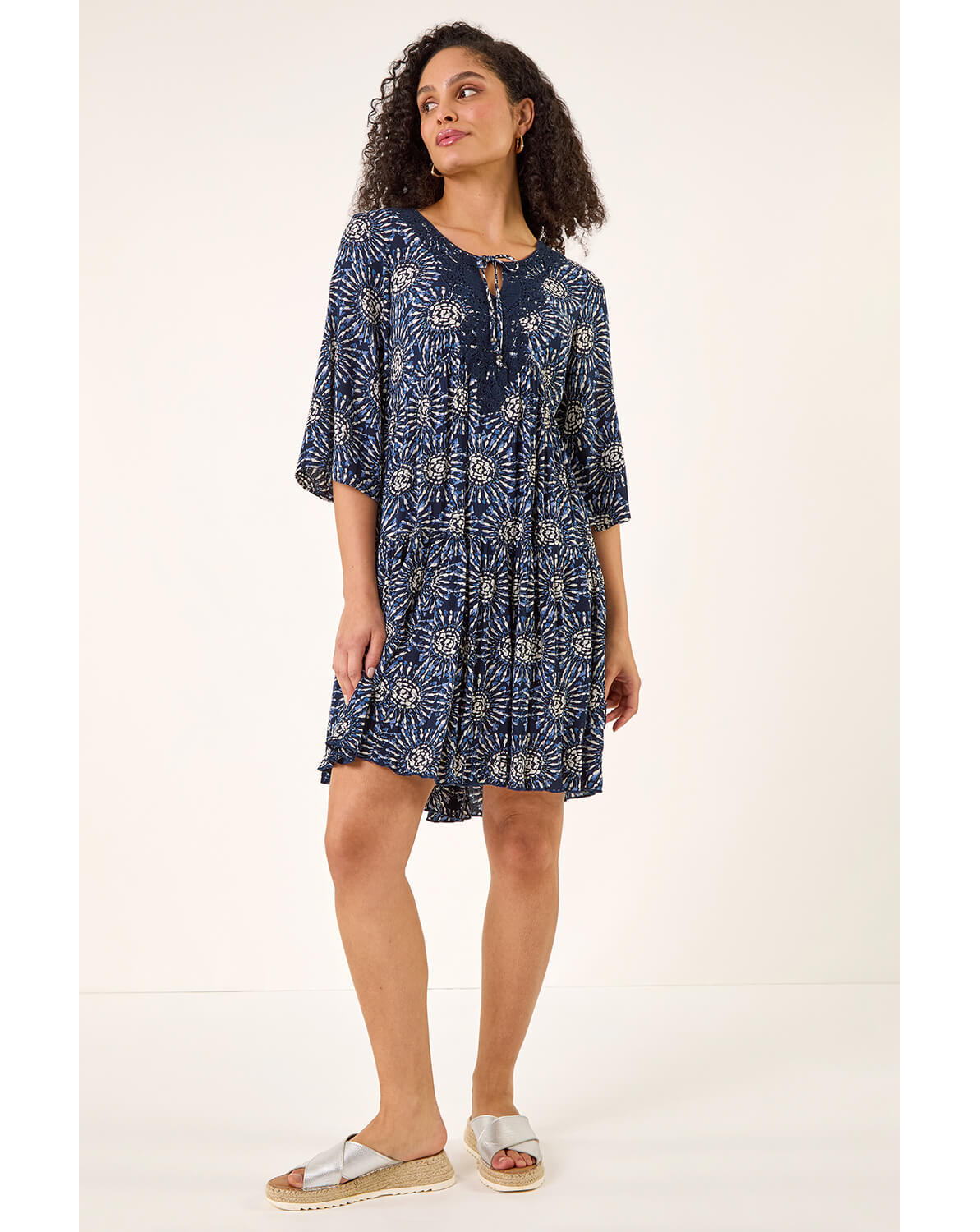 New In - Roman Geo Lace Detail Smock Dress