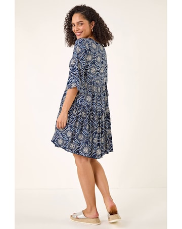 Roman Geo Lace Detail Smock Dress