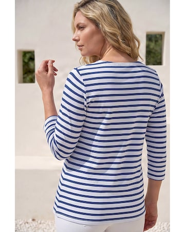 Roman Anchor Stripe Print Top